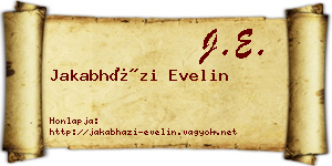 Jakabházi Evelin névjegykártya
